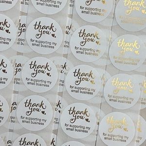40 Small Thank You Stickers! (Quarter Size)